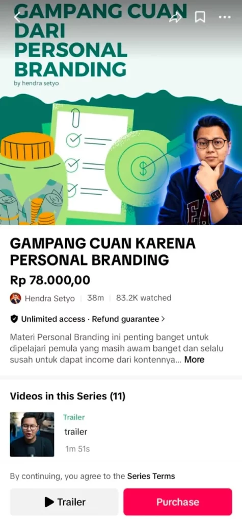 cara dapat uang dari TikTok bisa dengan TikTok Series