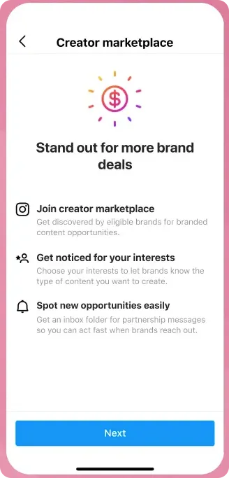 cara mendapatkan uang dari Instagram dengan bergabung ke creator marketplace