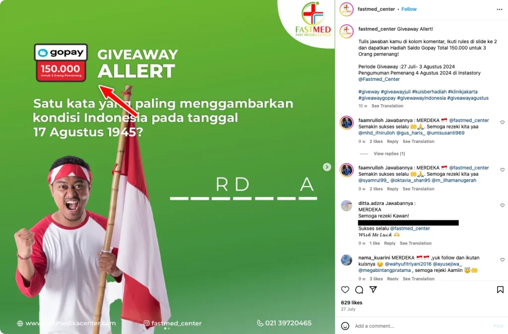 cara menghasilkan uang dari Instagram lewat giveaway