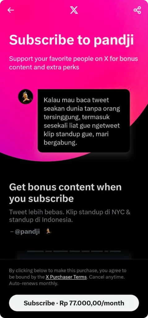 cara menghasilkan uang dari twitter dengan subscription