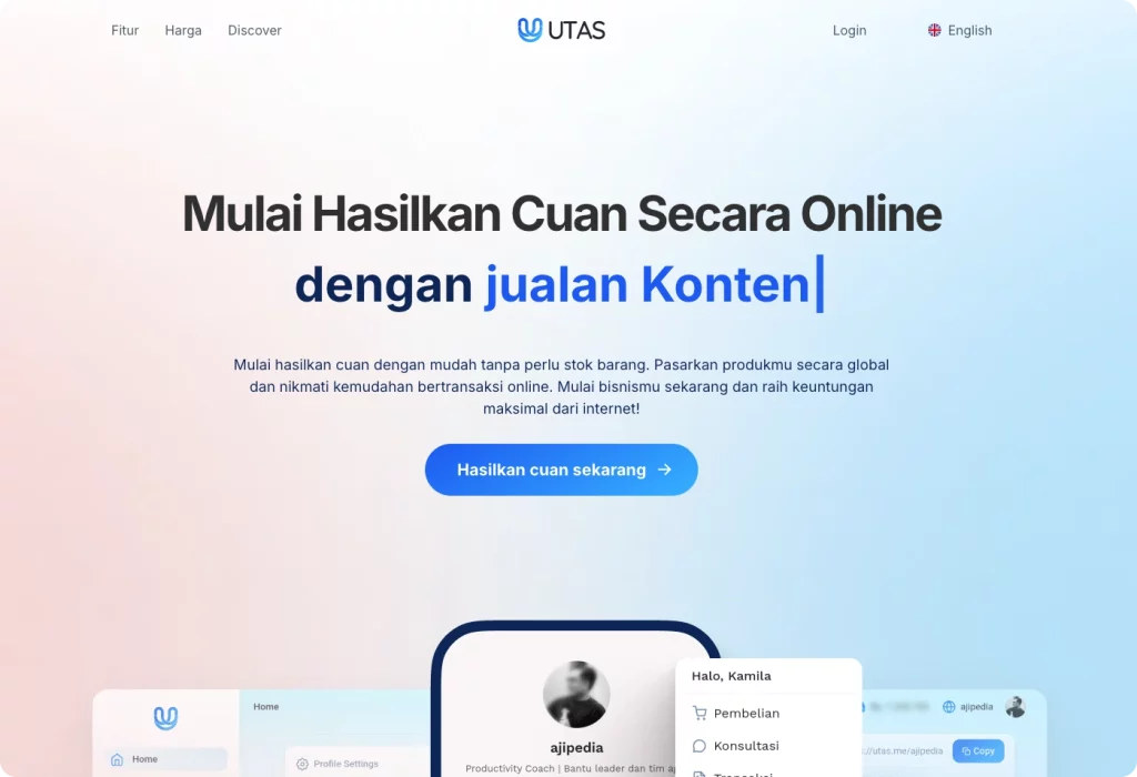 halaman depan utas sebagai platform untuk jualan konten bagi content creator
