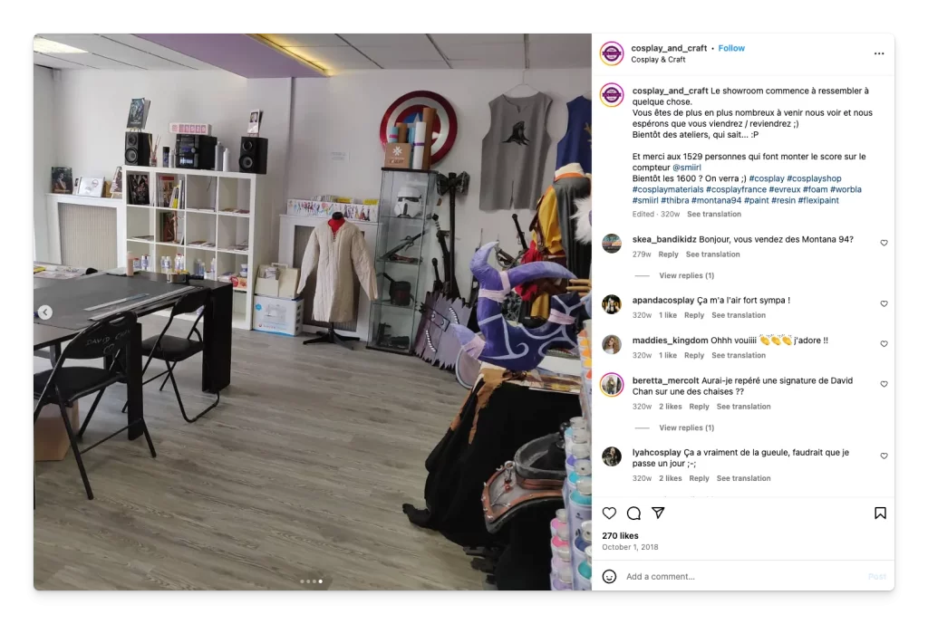 contoh konten instagram tanpa wajah closet cosplay