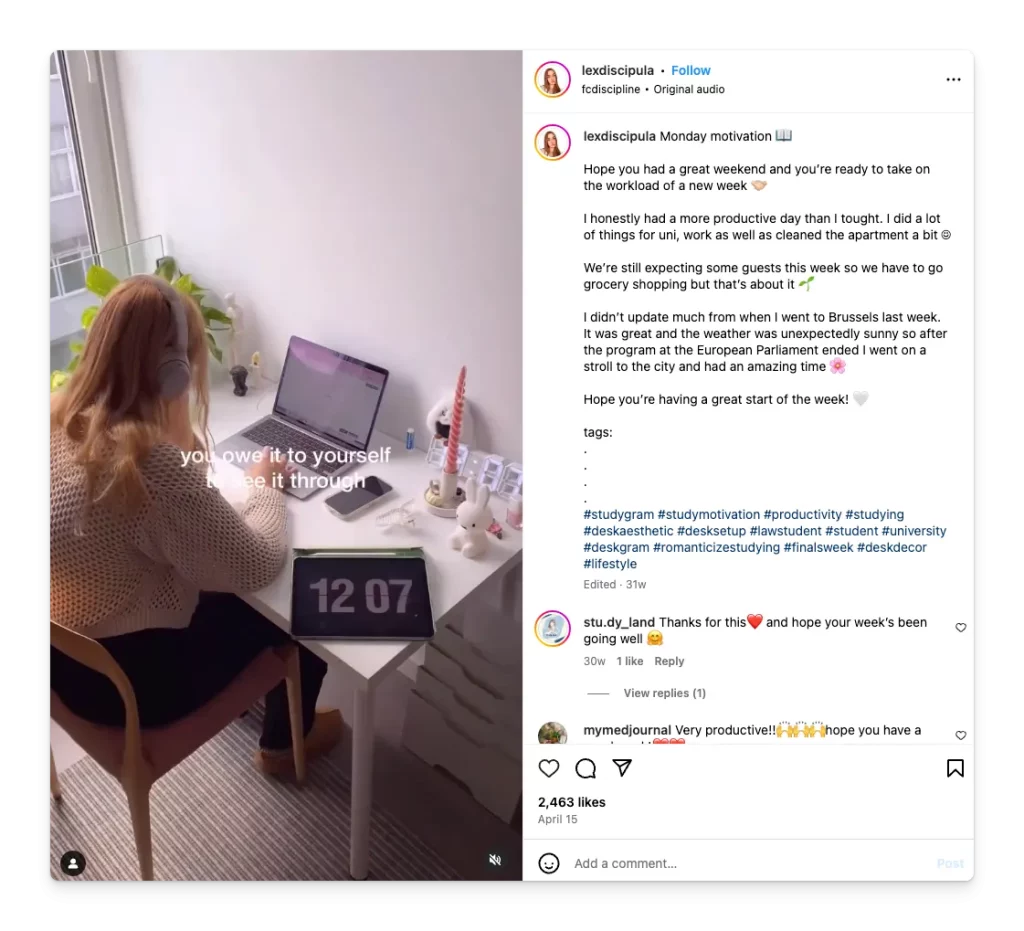 contoh konten instagram tanpa wajah timelapse