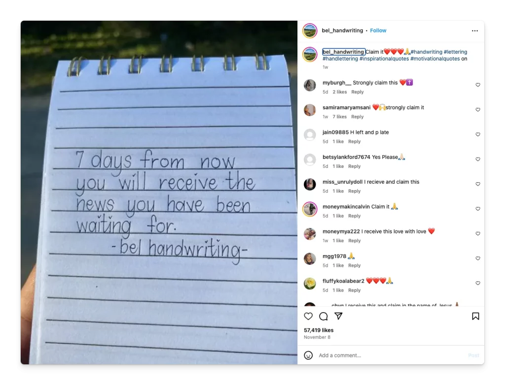 ide konten Instagram tanpa wajah handlettering