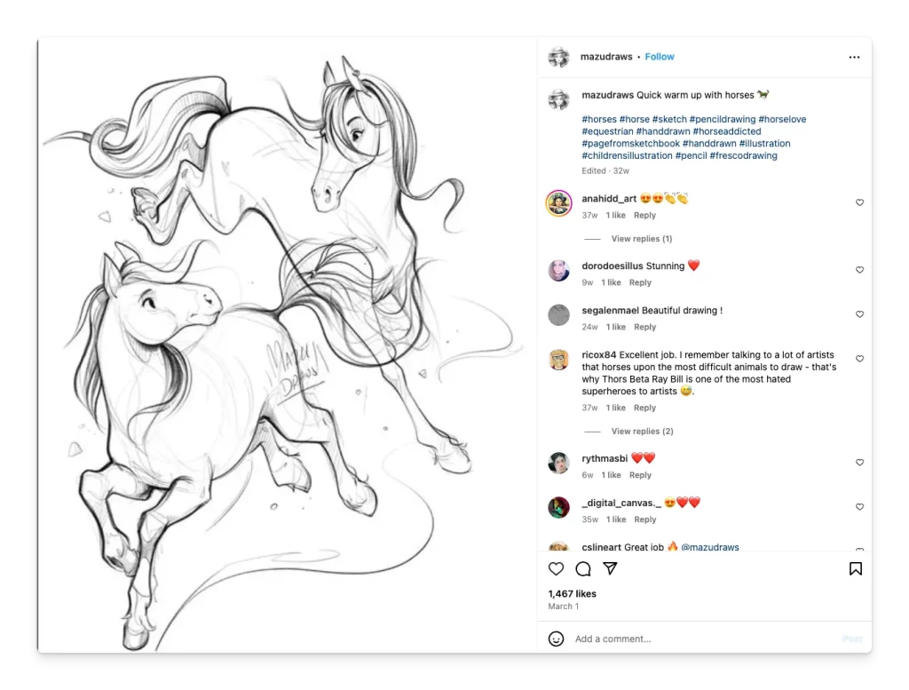 ide konten Instagram tanpa wajah lukisan tangan