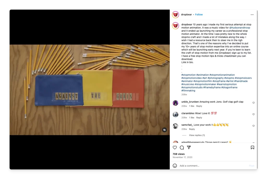 ide konten Instagram tanpa wajah stop motion