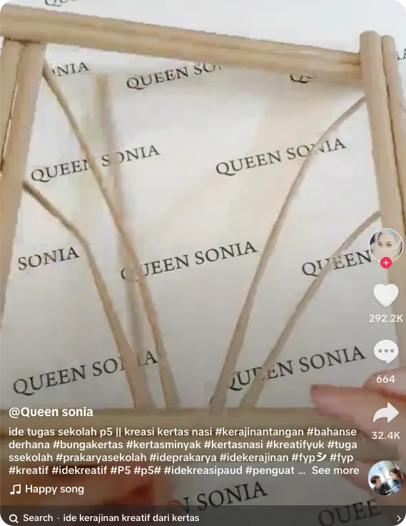 ide konten TikTok tanpa wajah berupa kerajinan tangan