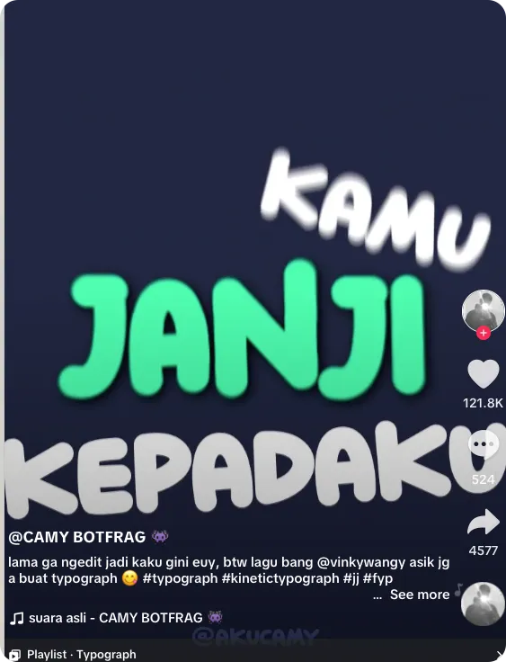 ide konten TikTok tanpa wajah dengan animasi teks kinetic
