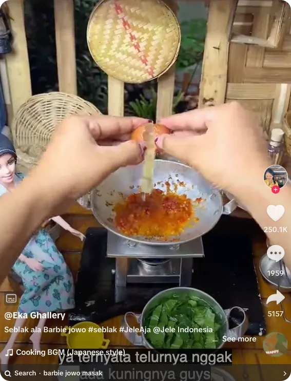 ide konten TikTok untuk introvert berupa konten memasak