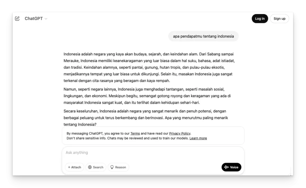 Prompt efektif harus menggunakan bahasa yang singkat dan padat