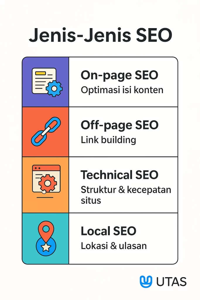 infografik jenis jenis seo