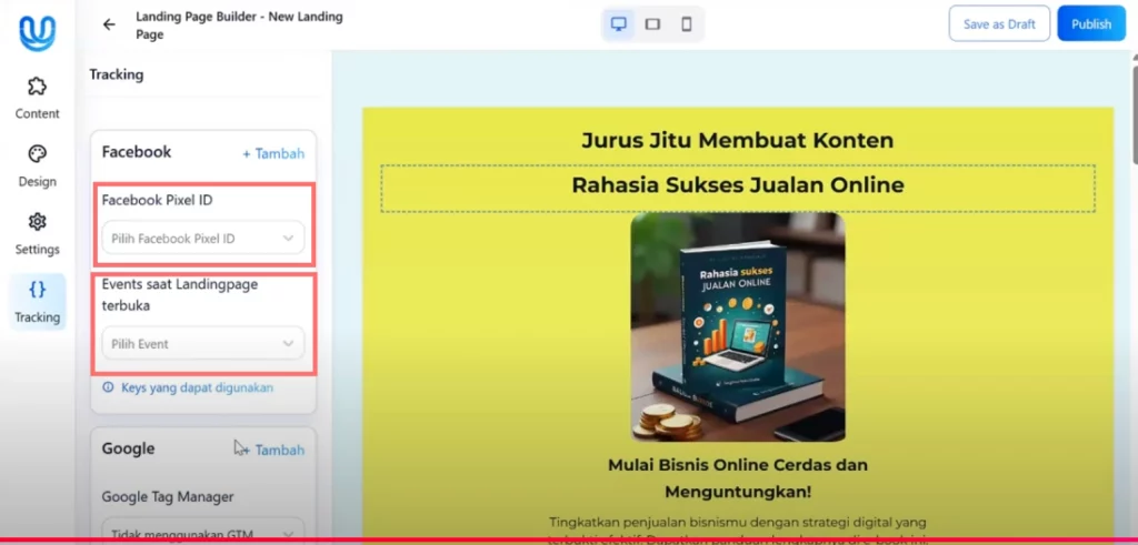 pixel tracking di utas